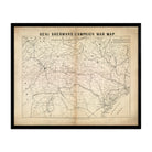 General Sherman's Campaign War Map - Muir Way - Vintage Map