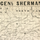 General Sherman's Campaign War Map - Muir Way - Vintage Map