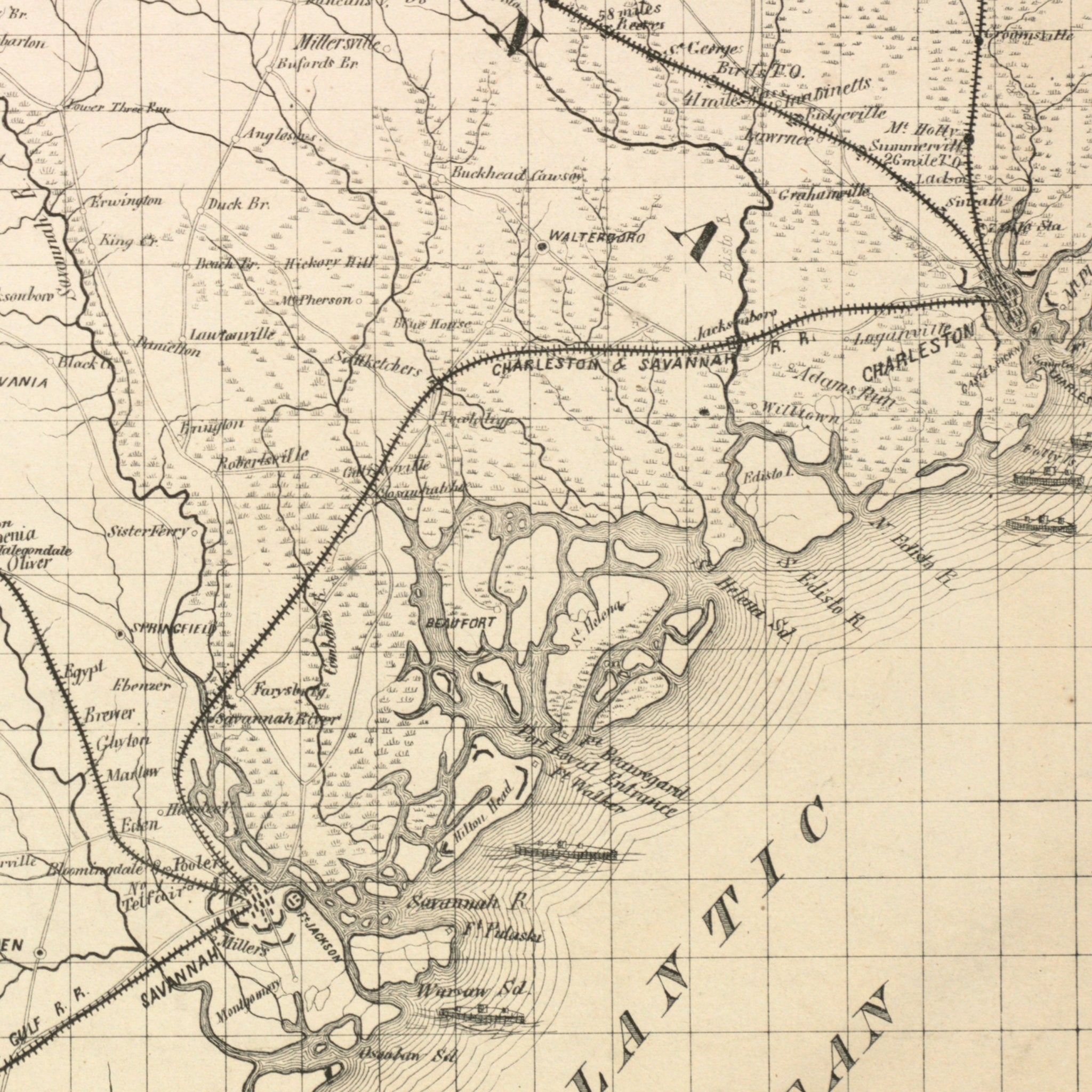 General Sherman's Campaign War Map - Muir Way - Vintage Map