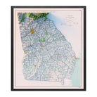 Georgia 1970 Shaded Relief Map - Muir Way - Vintage Relief