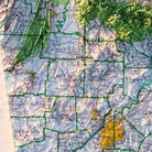 Georgia 1970 Shaded Relief Map - Muir Way - Vintage Relief