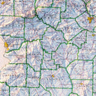 Georgia 1970 Shaded Relief Map - Muir Way - Vintage Relief