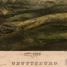 Gettysburg Battle - field - Muir Way - Vintage Map