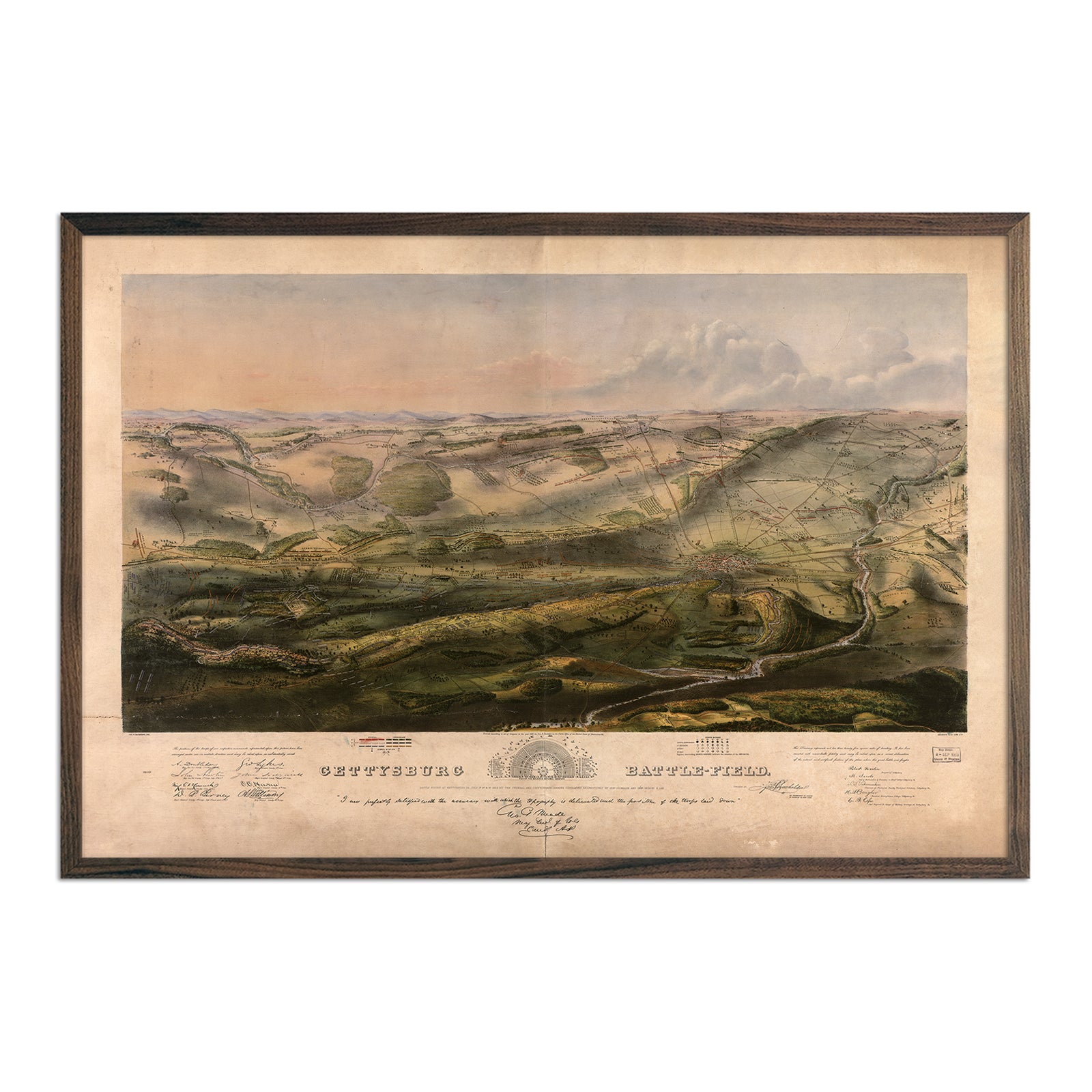 Gettysburg Battle - field - Muir Way - Vintage Map