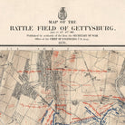 Gettysburg, July 1st, 1863 - Muir Way - Vintage Map