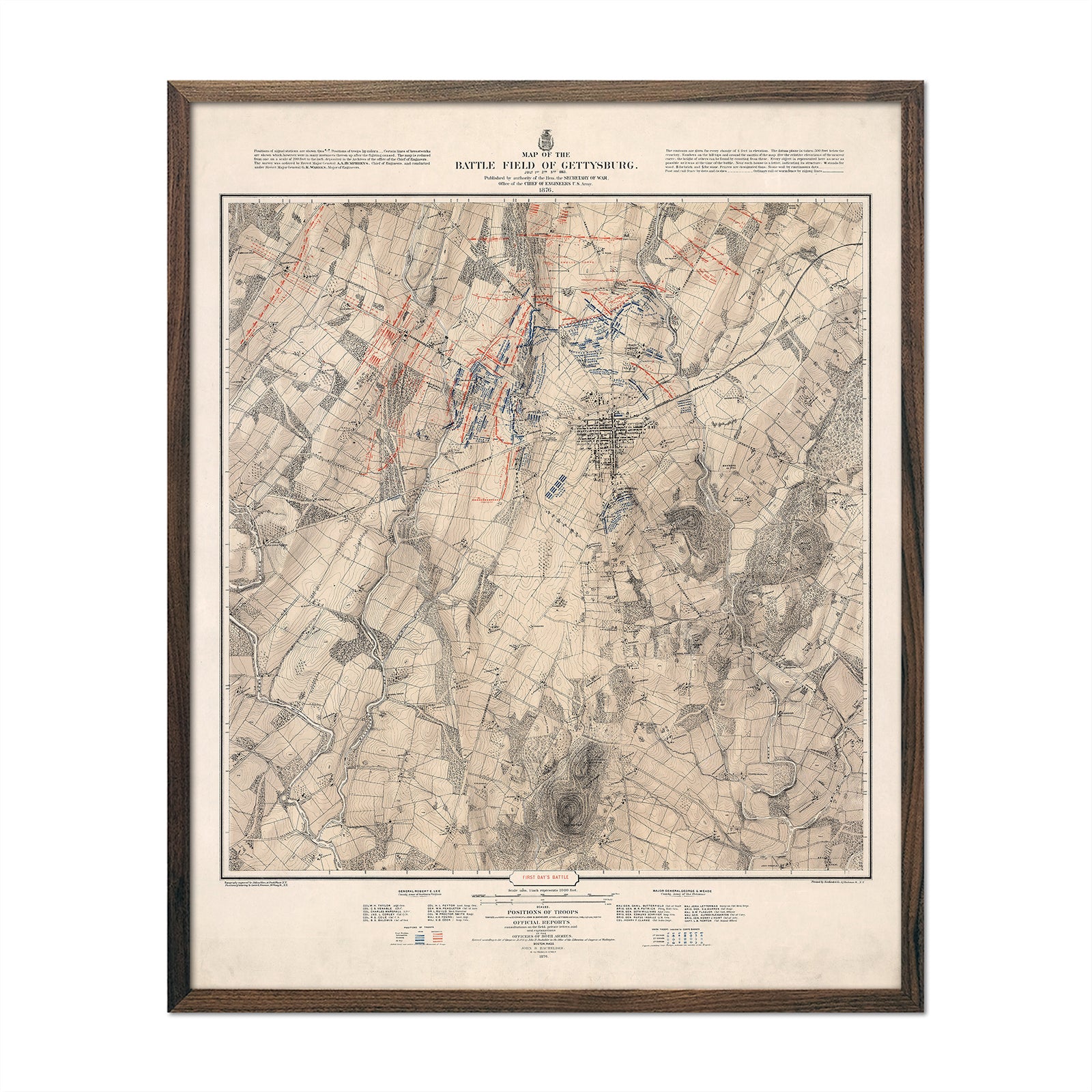 Gettysburg, July 1st, 1863 - Muir Way - Vintage Map