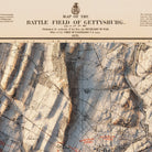 Gettysburg 2nd Day 1876 Shaded Relief Map - Muir Way - Vintage Relief