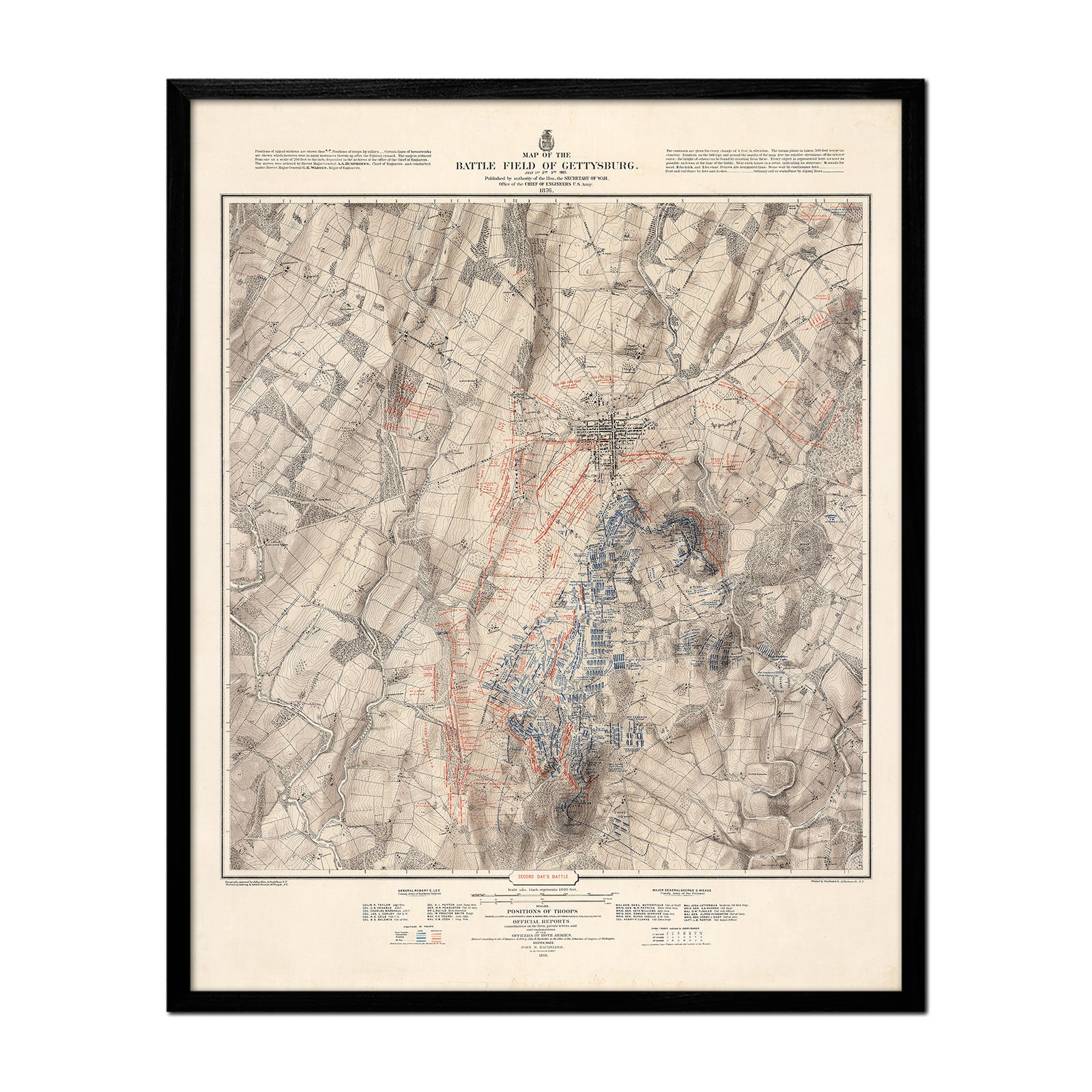 Gettysburg, July 2nd, 1863 - Muir Way - Vintage Map
