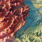 Glacier National Park 1959 Shaded Relief Map - Muir Way - Vintage Relief