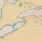 Great Lakes Nautical Chart 1944 - Muir Way - Vintage Map