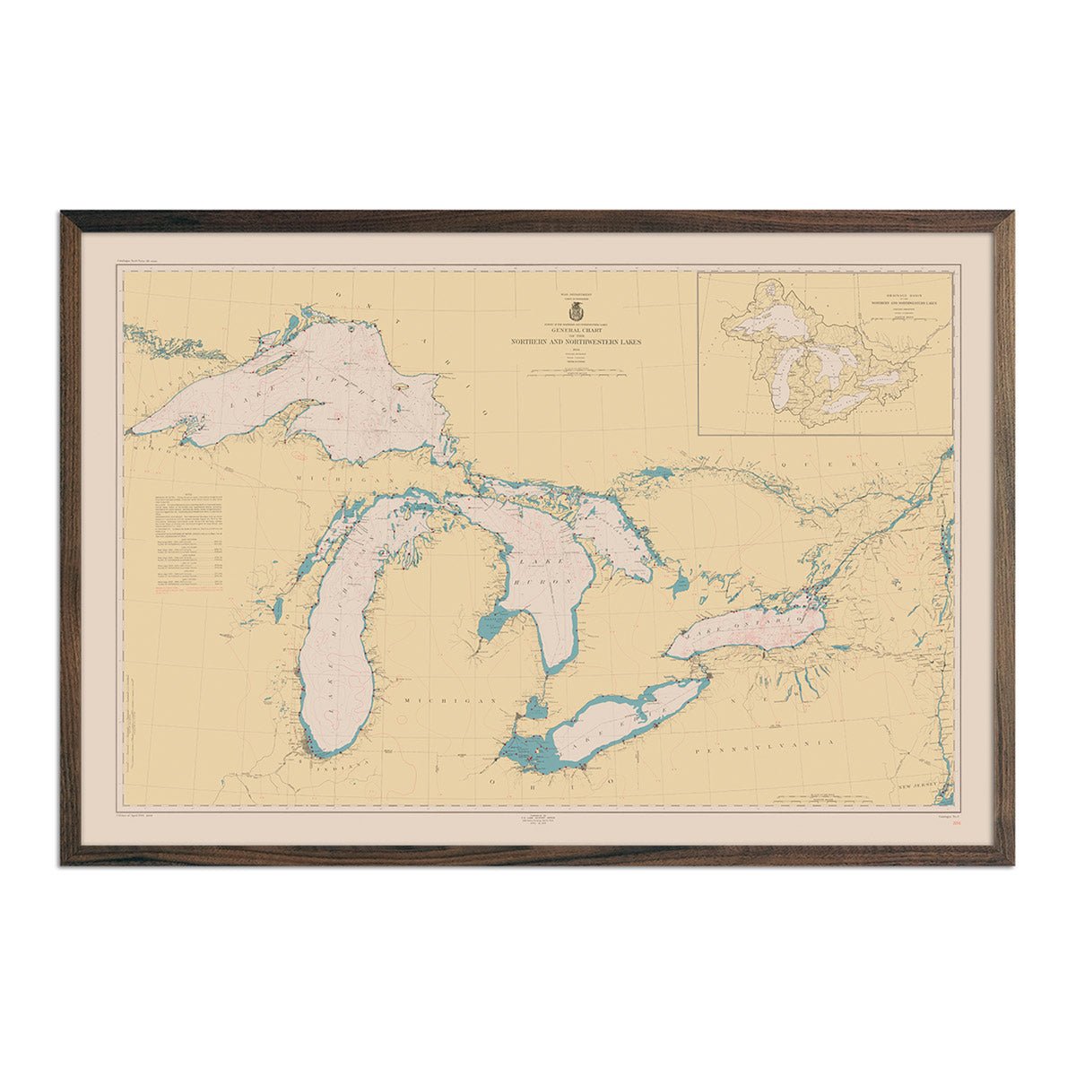 Great Lakes Nautical Chart 1944 - Muir Way - Vintage Map