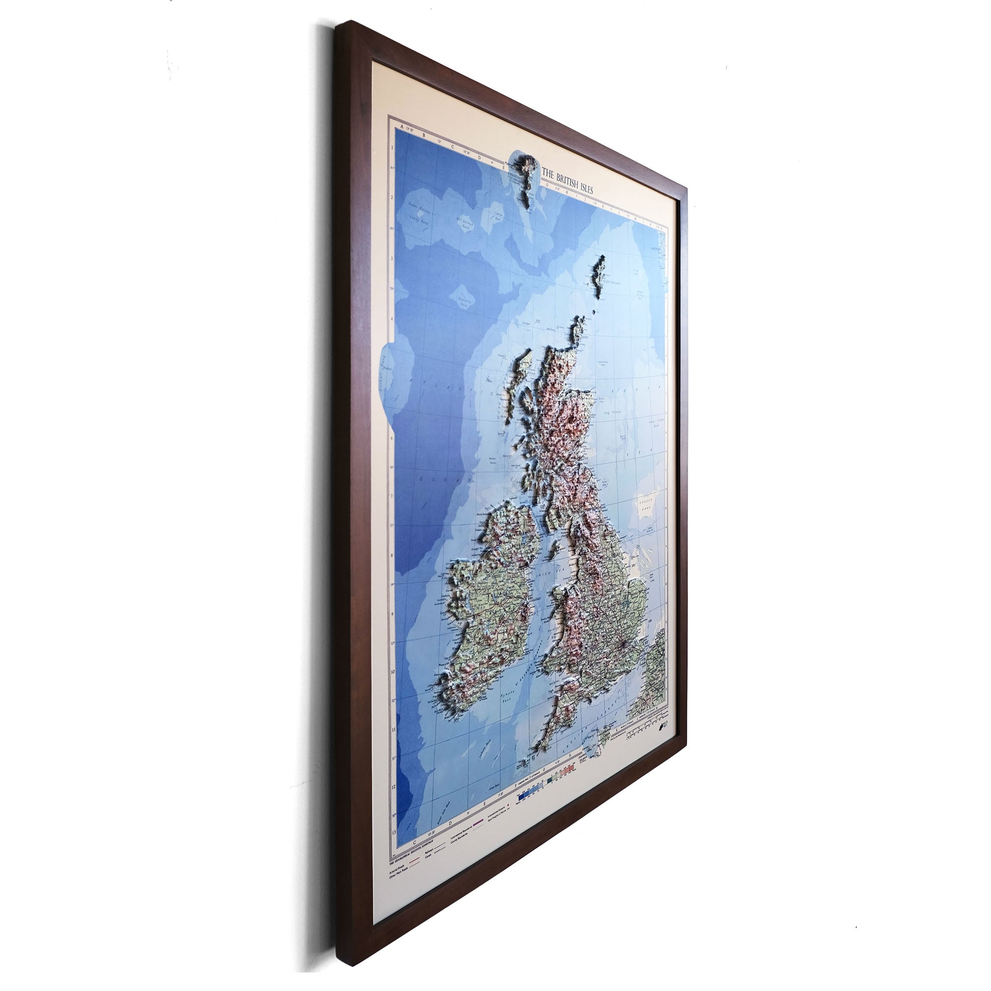 Great Britain 1955 3D Raised Relief Map - Muir Way - 3D