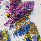 Great Britain and Northern Ireland 1966 Shaded Relief Map - Muir Way - Vintage Relief