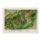Great Smoky Mountains 1957 Shaded Relief Map - Muir Way - Vintage Relief