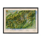 Great Smoky Mountains 1957 Shaded Relief Map - Muir Way - Vintage Relief