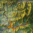 Great Smoky Mountains 1957 Shaded Relief Map - Muir Way - Vintage Relief