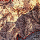 Great Smoky Mountains 1974 Shaded Relief Map - Muir Way - Vintage Relief