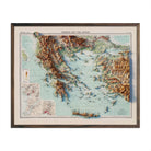 Greece and the Aegean Sea 1922 Shaded Relief Map - Muir Way - Vintage Relief