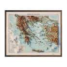 Greece and the Aegean Sea 1922 Shaded Relief Map - Muir Way - Vintage Relief