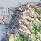Guam 1965 Shaded Relief Map - Muir Way - Vintage Relief