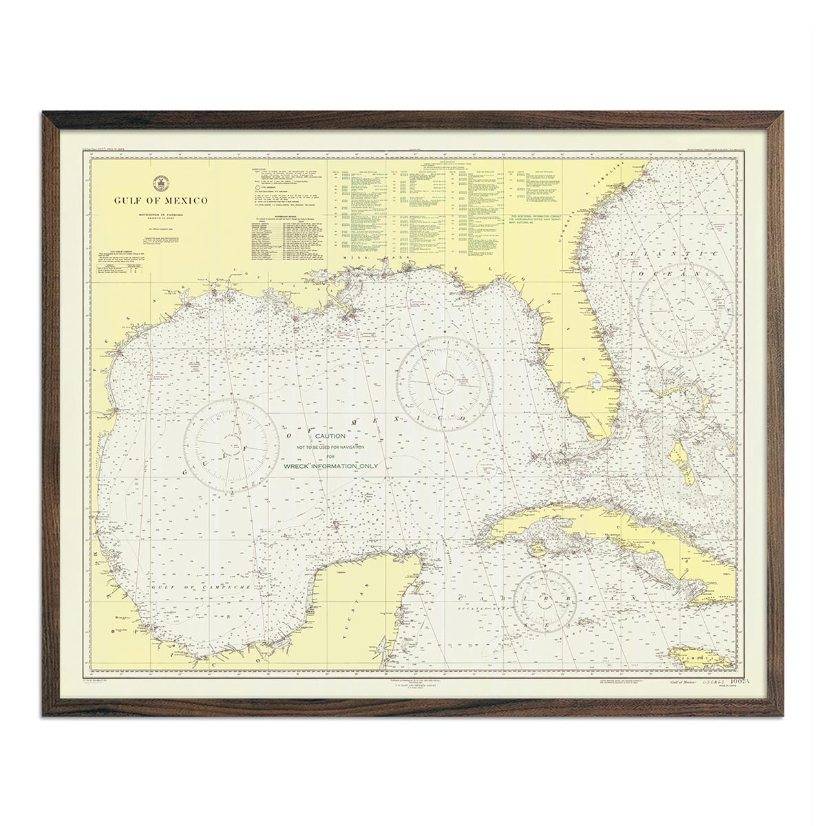 Gulf of Mexico Nautical Chart 1947 - Muir Way - Vintage Map