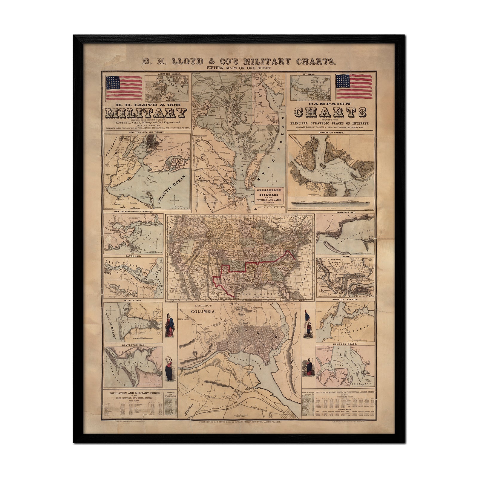 H.H. Lloyd Military Charts of Strategic Places of Interest - Muir Way - Vintage Map