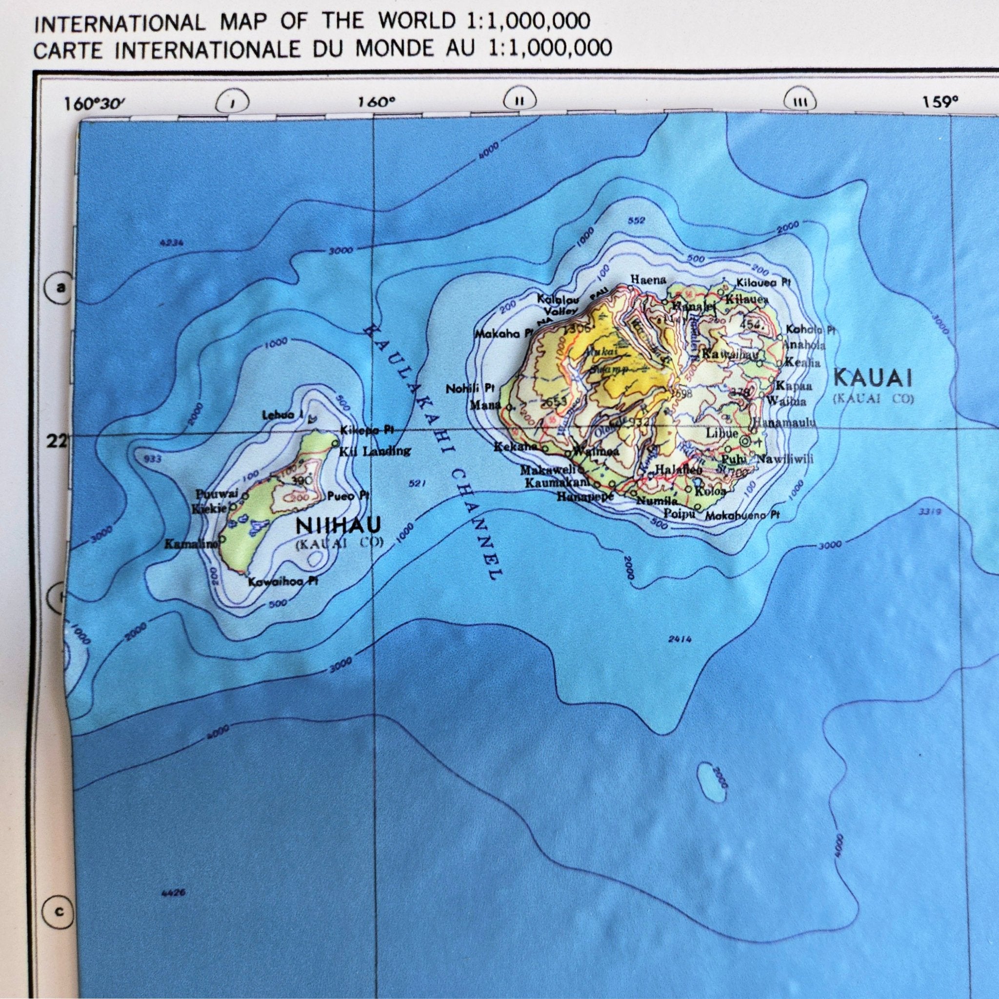 Hawaii Islands 1971 3D Raised Relief Map - Muir Way - 3D