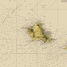 Hawaiian Islands Nautical Chart 1947 - Muir Way - Vintage Map