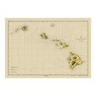 Hawaiian Islands Nautical Chart 1947 - Muir Way - Vintage Map