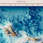 Hawaiian Islands 1971 Shaded Relief Map - Muir Way - Vintage Relief