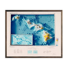 Hawaiian Islands 1971 Shaded Relief Map - Muir Way - Vintage Relief