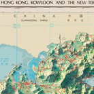 Hong Kong 1980 Shaded Relief Map - Muir Way - Vintage Relief