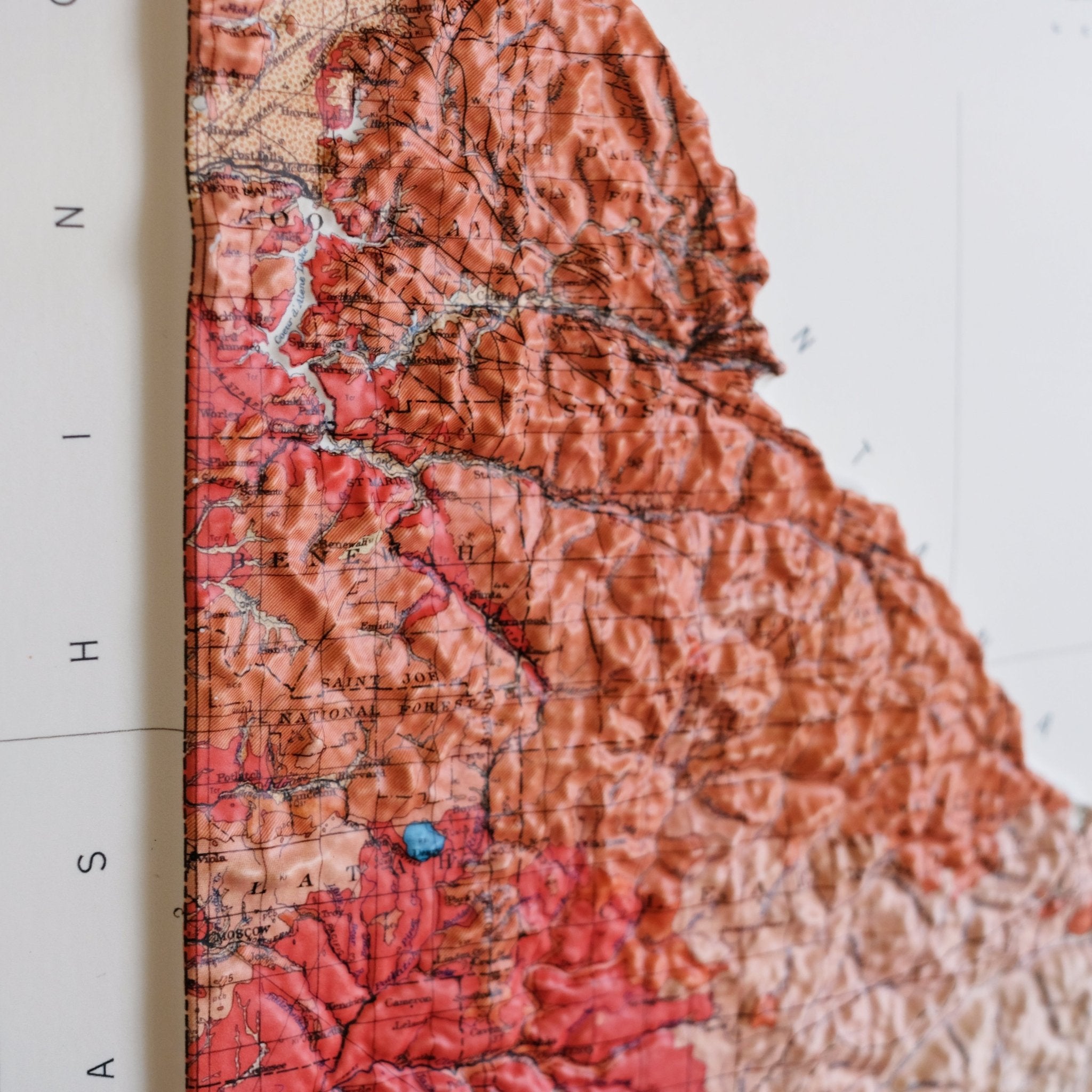 Idaho 1959 3D Raised Relief Map - Muir Way - 3D