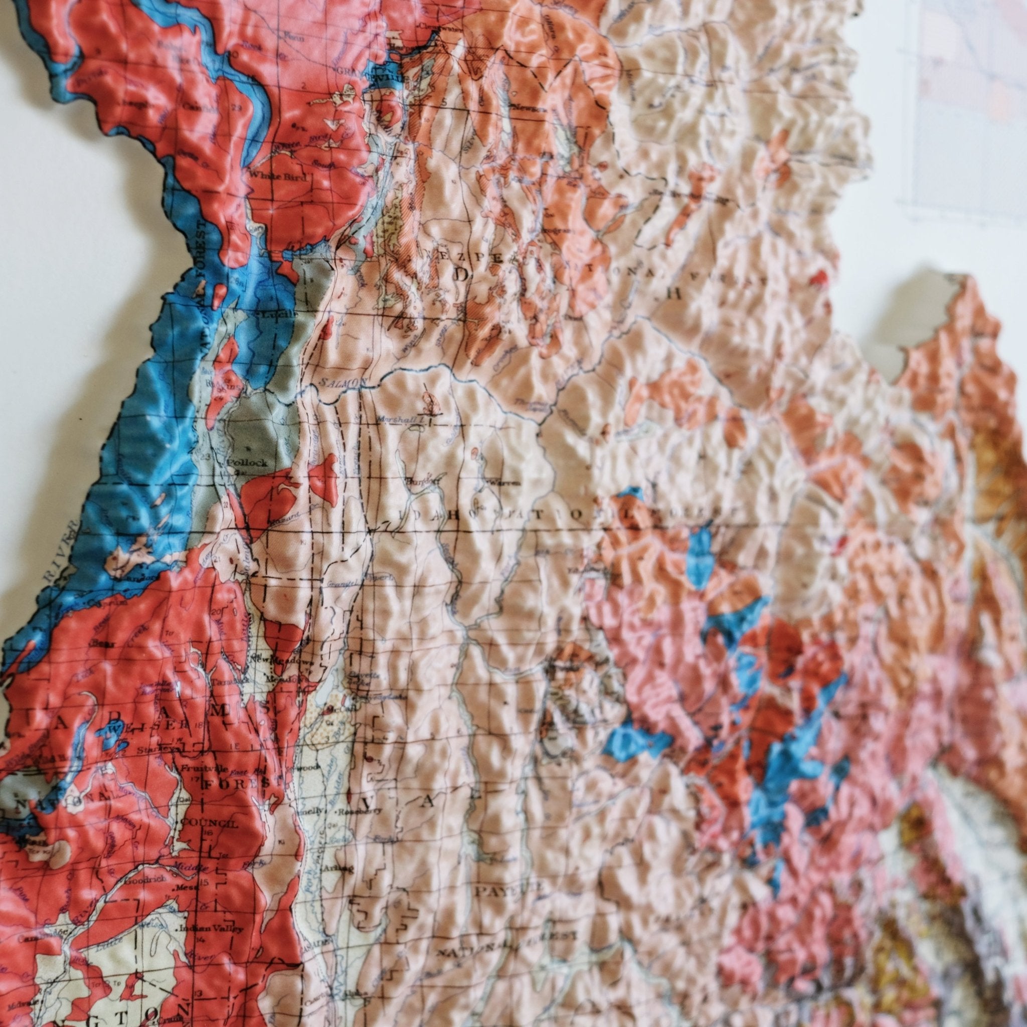 Idaho 1959 3D Raised Relief Map - Muir Way - 3D