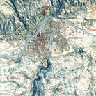 Innsbruck, Austria 1964 Shaded Relief Map - Muir Way - Vintage Relief