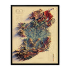 Ireland 1878 Shaded Relief Map - Muir Way - Vintage Relief