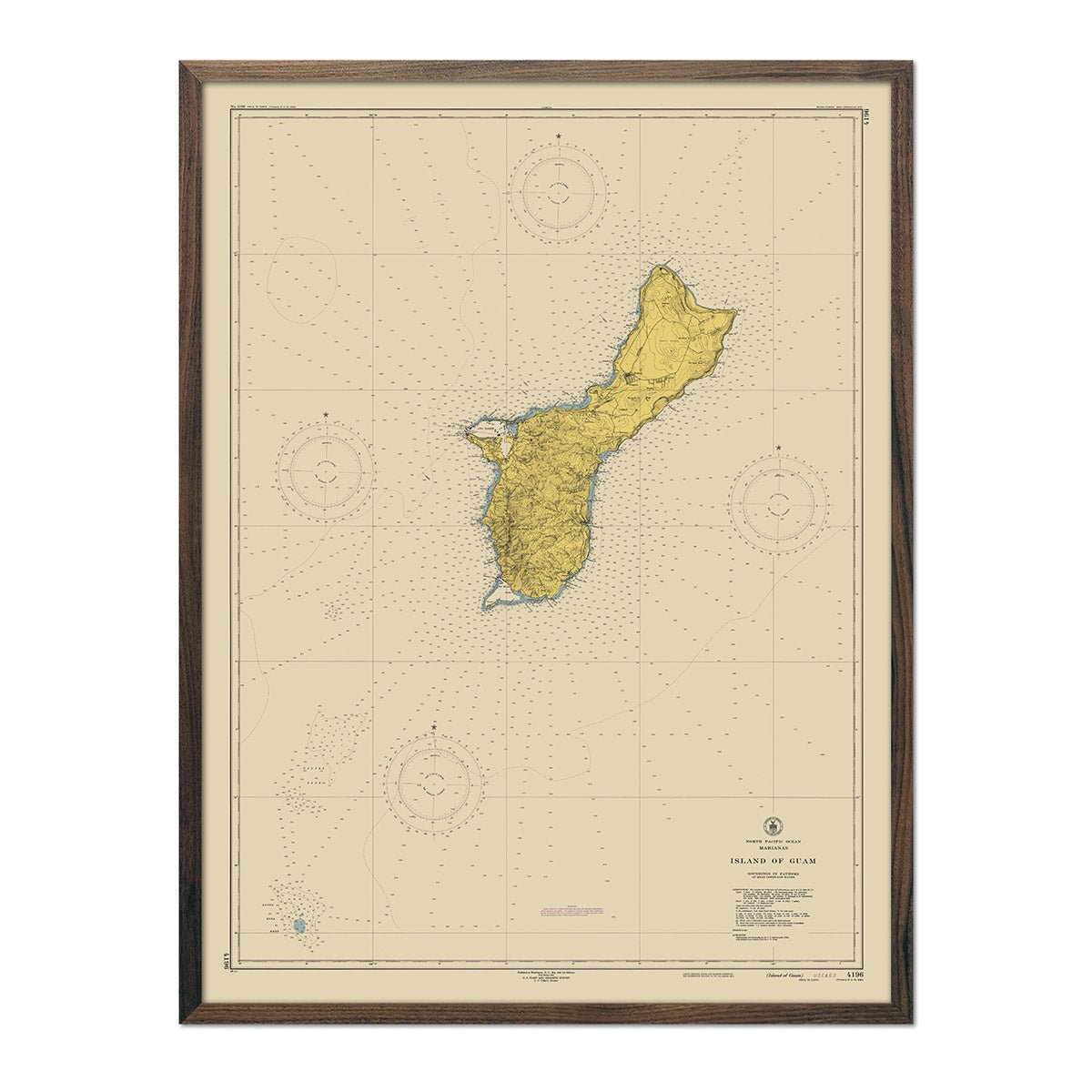 Guam Nautical Chart 1948 - Muir Way - Vintage Map