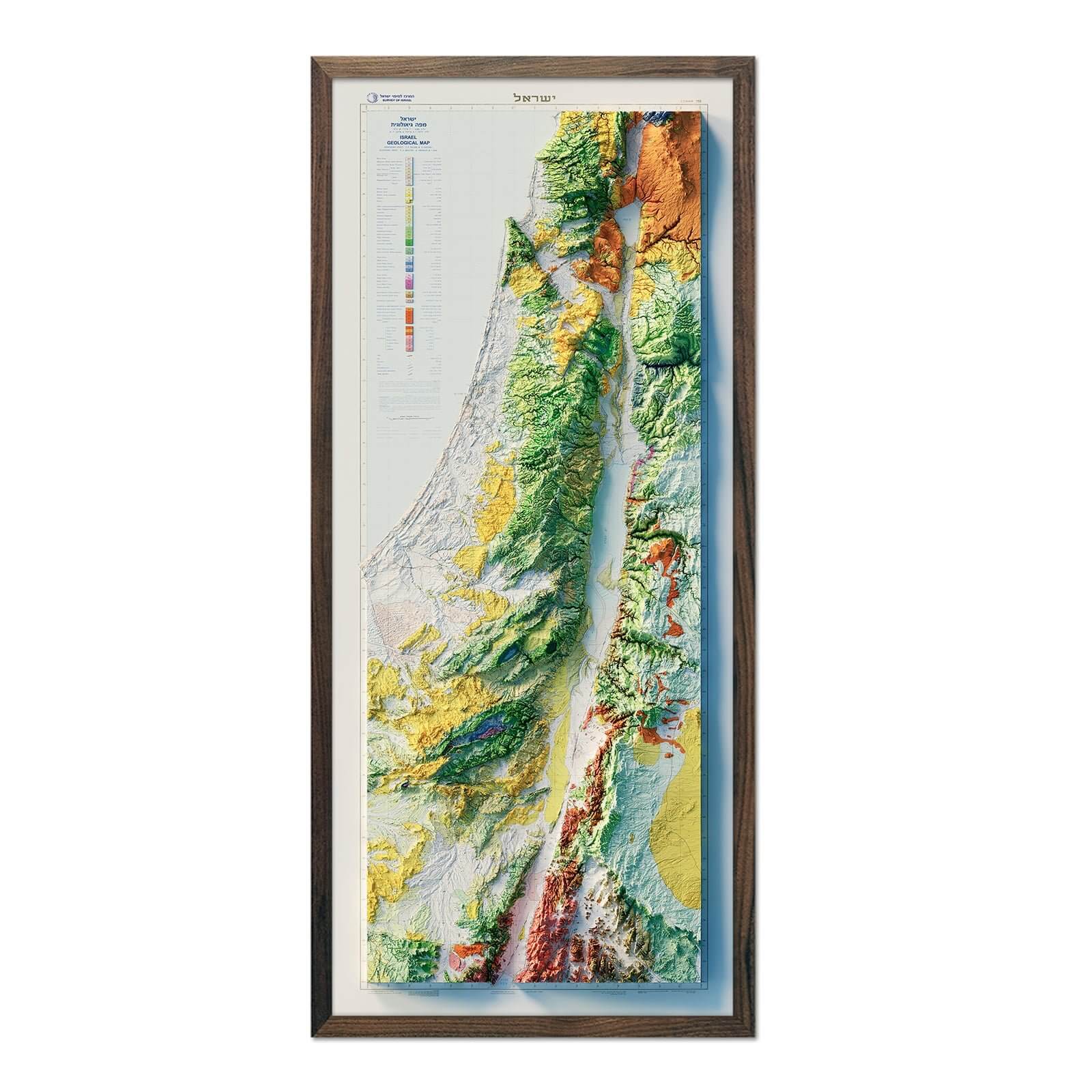 Israel 1965 Shaded Relief Map - Muir Way - Vintage Relief