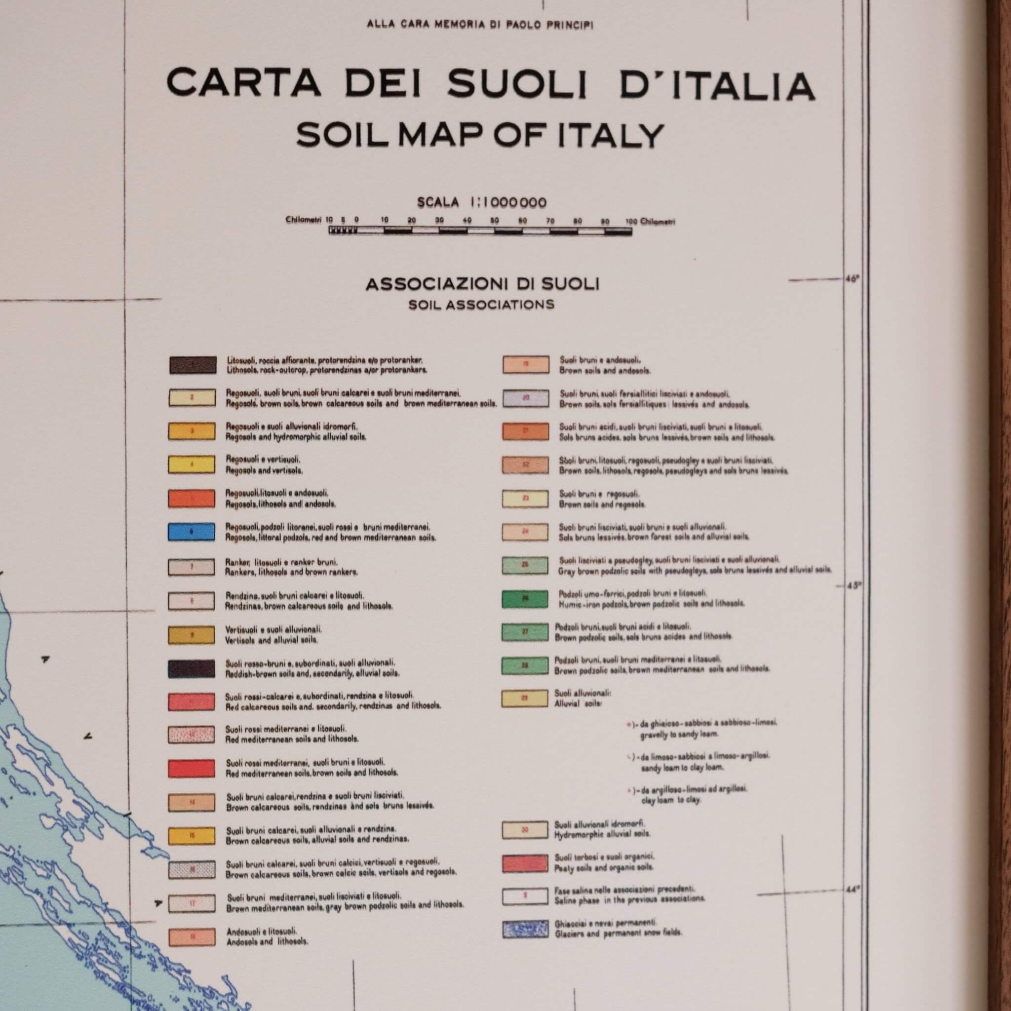 Italy 1966 3D Raised Relief Map - Muir Way - 3D
