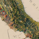 Italy 1881 Shaded Relief Map - Muir Way - Vintage Relief