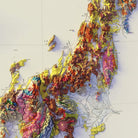 Japan 1956 Shaded Relief Map - Muir Way - Vintage Relief