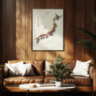 Japan 1956 Shaded Relief Map - Muir Way - Vintage Relief