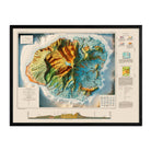 Kauai 1960 Geologic Shaded Relief Map - Muir Way - Vintage Relief