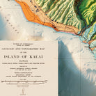 Kauai 1960 Geologic Shaded Relief Map - Muir Way - Vintage Relief