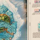 Kauai 1960 Geologic Shaded Relief Map - Muir Way - Vintage Relief