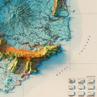 Kauai 1960 Geologic Shaded Relief Map - Muir Way - Vintage Relief