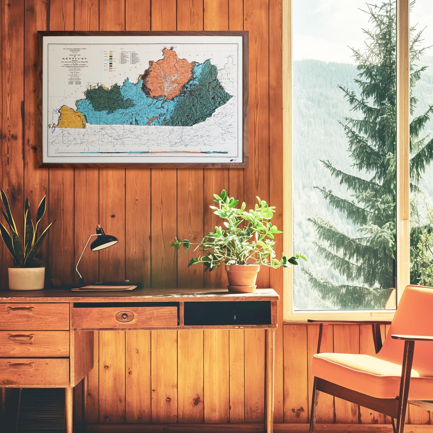 Kentucky 1920 3D Raised Relief Map - Muir Way - 3D