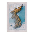 Korea 1966 Shaded Relief Map - Muir Way - Vintage Relief