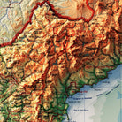 Korea Topographic 1966 Shaded Relief Map - Muir Way - Vintage Relief