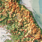 Korea Topographic 1966 Shaded Relief Map - Muir Way - Vintage Relief